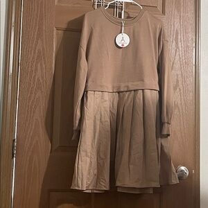 Long Sleeve Tan Dress
